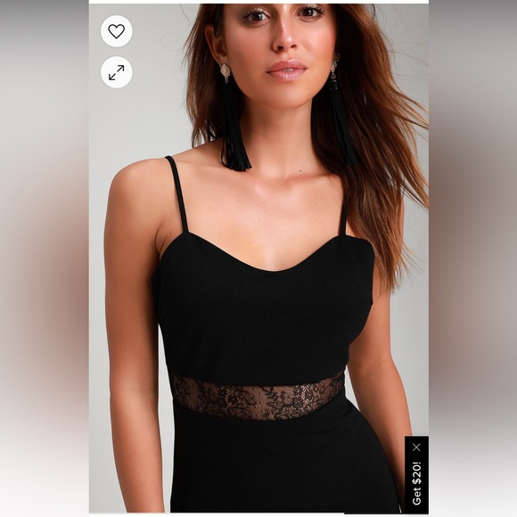 LULU’S Limo Ride Black Lace Bodycon Midi Dress Size XL EUC - Picture 3 of 12